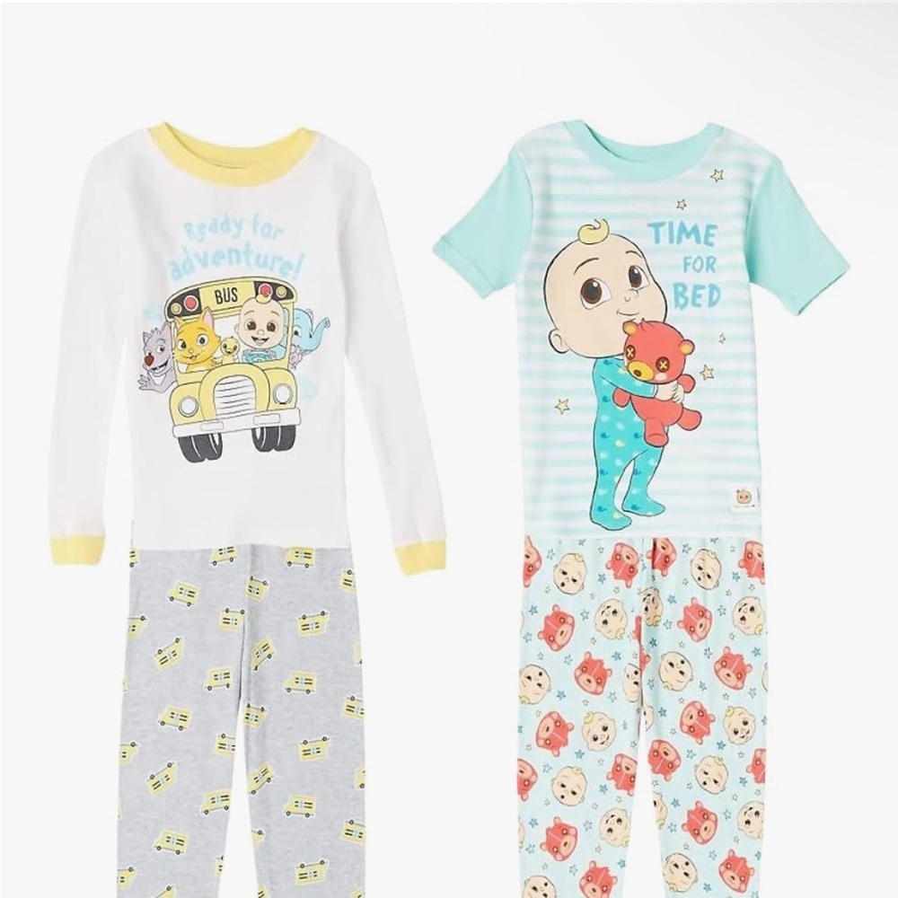 Cocomelon 4 pc pajama set with JJ and school bus 2T GUC